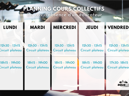 Cours collectifs 1 coach